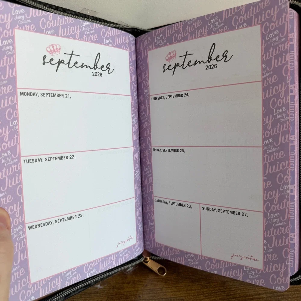 New Juicy Couture 18 Month Planner 2026-2027 Pink Heart Pen Stationery Journal
